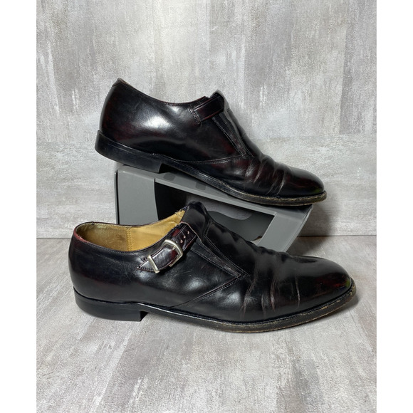 Vintage Aristocraft Monk Strap Shoes Mens Size 10.5 Burgundy Leather Dress USA main image 14